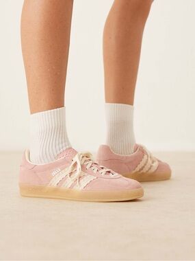 Adidas Originals Gazelle Indoor Sneakers With Ruffle Detail in Pink Ballerina